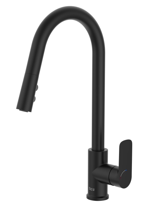 Kitchen sink mixer U spout pull-down